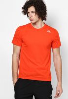 Adidas Red Solid Round Neck T-Shirts