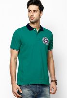 Allen Solly Green Solid Polo T-Shirts
