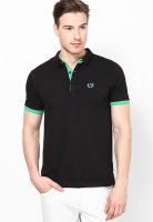 Andrew Hill Black Solid Polo T-Shirts