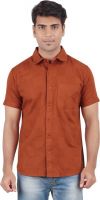 Anytime Men's Solid Casual Brown Shirt