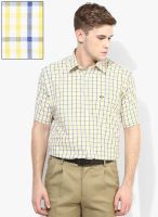 Arrow Sports Yellow Check Regular Fit Casual Shirt