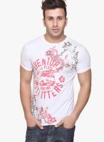 Aventura Outfitters White Printed Round Neck T-Shirts