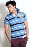 Basics Blue Striped Polo T-Shirts