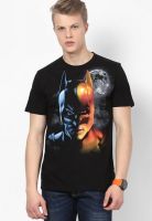 Batman Black Printed V Neck T-Shirts
