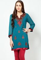 Biba Blue Printed Kurtis