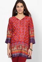 Biba Maroon Printed Kurtis