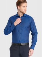 Black Coffee Blue Slim Fit Formal Shirt