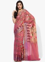 Bunkar Chanderi Banarasi Border Magenta Saree