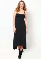 Chemistry Black Colored Solid Asymmetric Dress