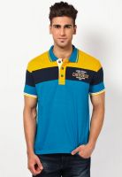 Cherokee Blue Striped Polo T-Shirts