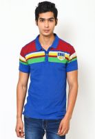 Cherokee Blue Striped Polo T-Shirts