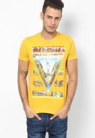 Duke Mustard Yellow Round Neck T-Shirt (Smart Fit)