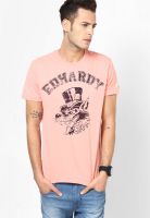 Ed Hardy Peach Round Neck T-Shirt