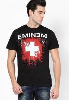 Eminem Black Printed Round Neck T-Shirts