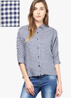 Fame Forever By Lifestyle Navy Blue Checked Shirt
