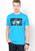 Fila Aqua Blue Round Neck T-Shirt