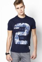 Fila Blue Round Neck T-Shirts