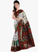 Florence White Printed Saree