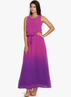 Folklore Fuchsia Solid Maxi Dress