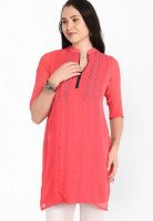 Folklore Pink Solid Kurtis