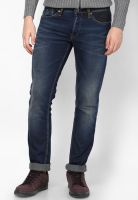 Gas Blue Low Rise Slim Fit Jeans