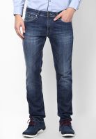 Gas Blue Low Rise Slim Fit Jeans