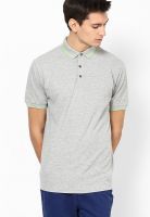 Gas Grey Milange Solid Polo T-Shirts