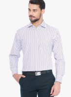 Globus Purple Striped Regular Fit Formal Shirt
