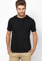 Hanburry Black Solid Round Neck T-Shirts
