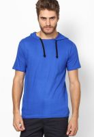 Hanburry Blue Solid Round Neck T-Shirts