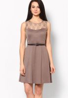 Harpa Brown Solid Dress