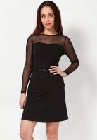 Harpa Full Sleeve Solid Black Dress