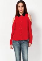Harpa Full Sleeve Solid Red Shirt