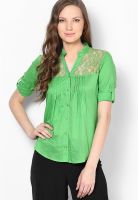 Harpa Green Embroidered Shirt