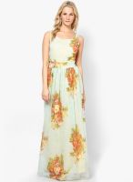Harpa Off White Colored Printed Maxi Dress