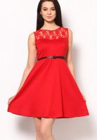 Harpa Red Solid Dress