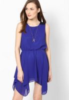 Heart 2 Heart Blue Colored Printed Asymmetric Dress