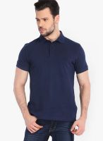 Highlander Navy Blue Solid Polo TShirts