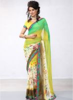 Hypnotex Green Embroidered Saree