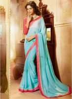 Hypnotex Light Blue Embroidered Saree