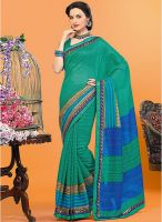 Inddus Green Printed Saree