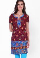 Indidori Maroon Printed Kurtis