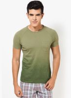 Jack & Jones Olive Printed Round Neck T-Shirts