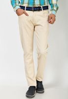 Jogur Solid Beige Slim Fit Jeans