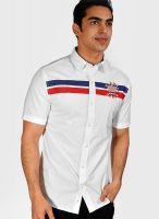 Jogur Solid White Casual Shirt