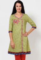 Kurti'S Green Embroidered Kurtis