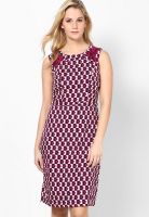 Lara Karen Pink Colored Printed Shift Dress