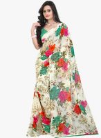 Lookslady Beige Printed Saree