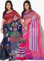 Lookslady Pack Of 2 Multicoloured Printed Sarees