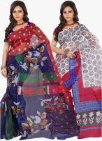 Lookslady Pack Of 2 Multicoloured Printed Sarees